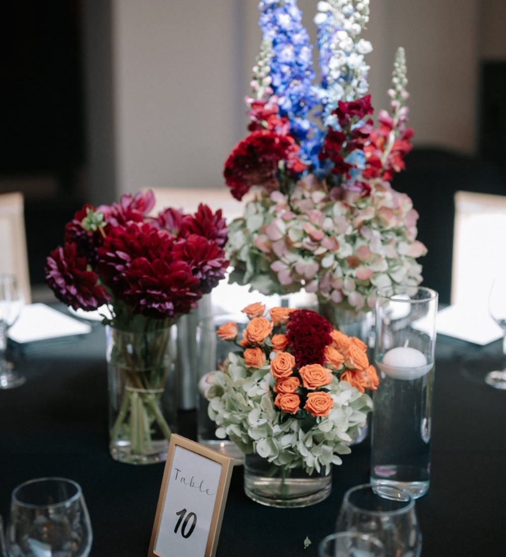 florwer decorations for tables by G Luxe Events Melbourne